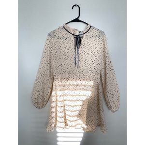 Nasty Gal Cream High Neck Long Sleeve Dress sz 8